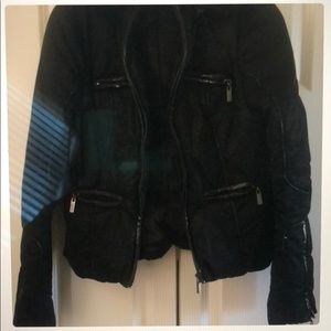 Woman’s black winter puffer jacket